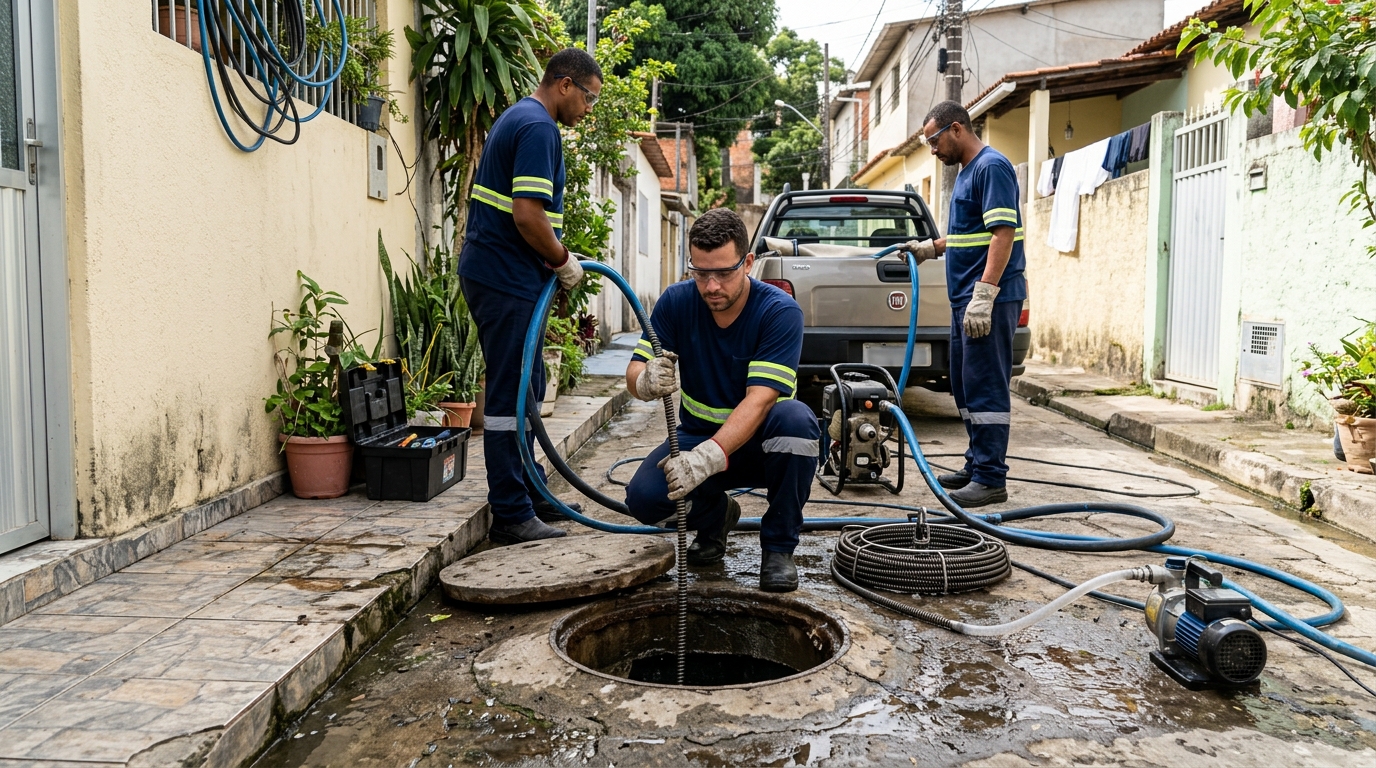 Desentupimento de esgoto com hidrojateamento em Niterói-RJ