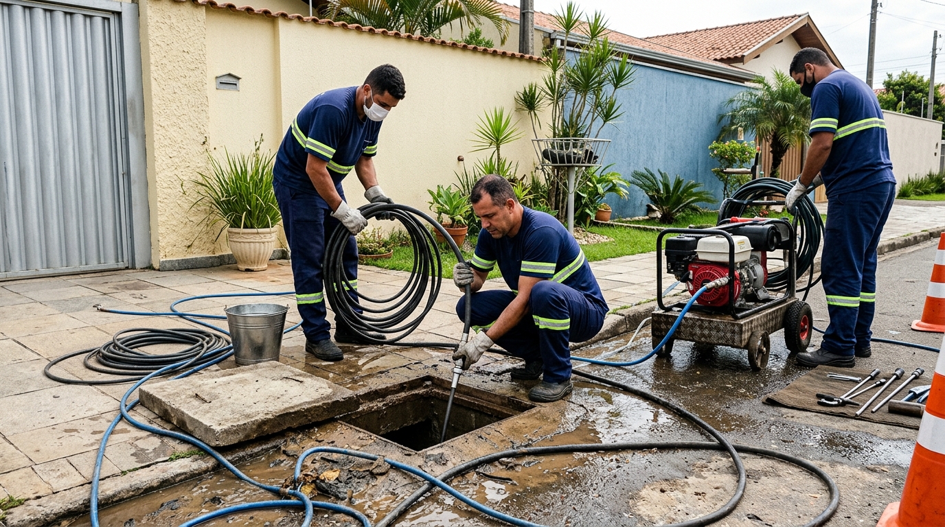 Desentupimento de esgoto residencial em Niterói-RJ
