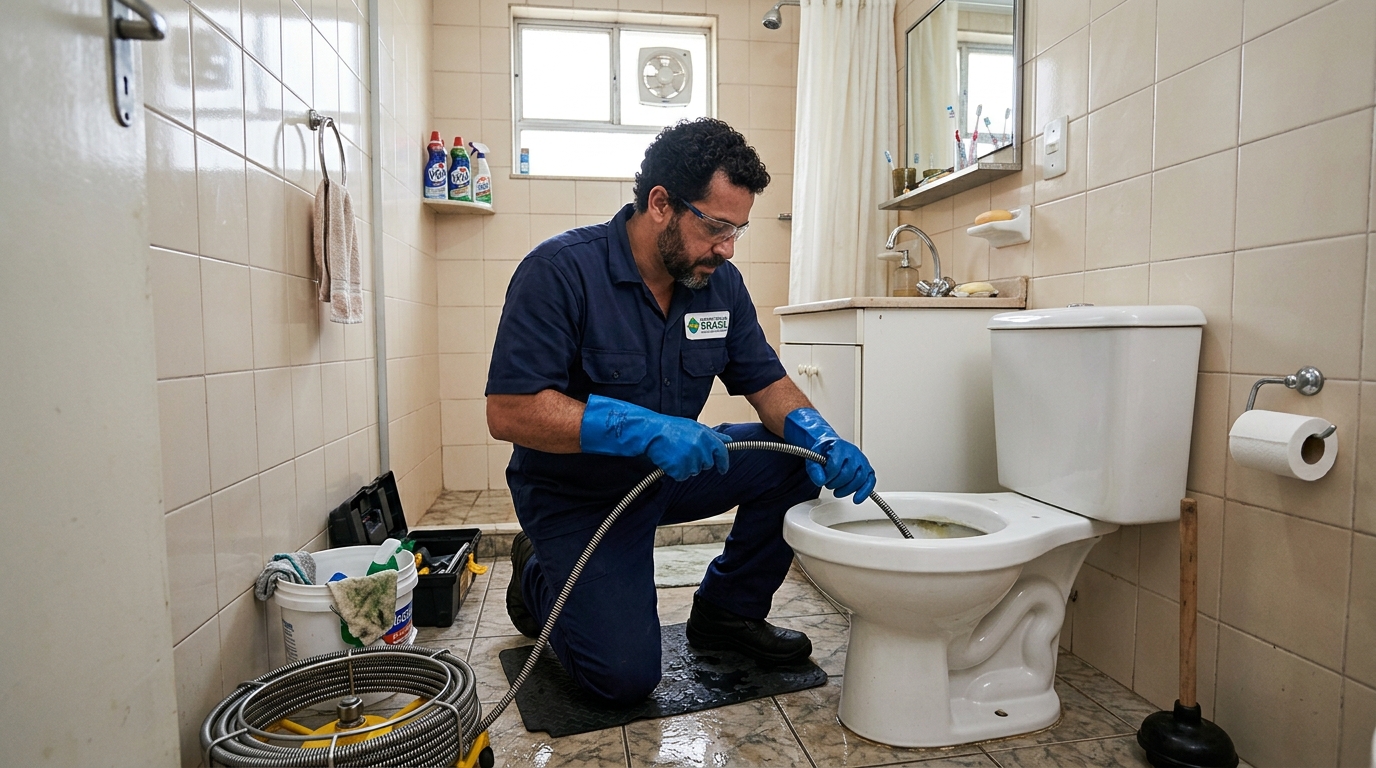 Desentupimento de vaso com equipamento em Niterói-RJ